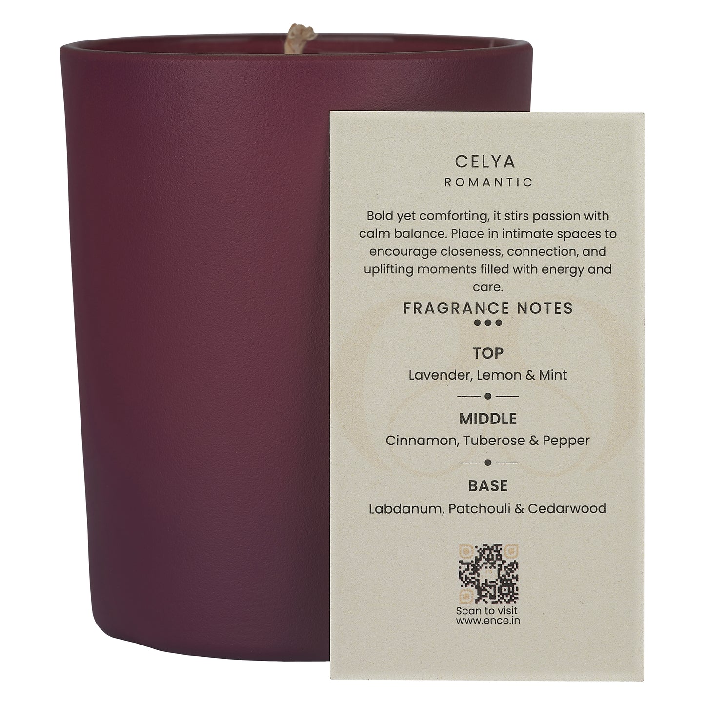 ENCE Celya Mint & Pepper Luxury Soy Candle (200g / 50 Hrs)