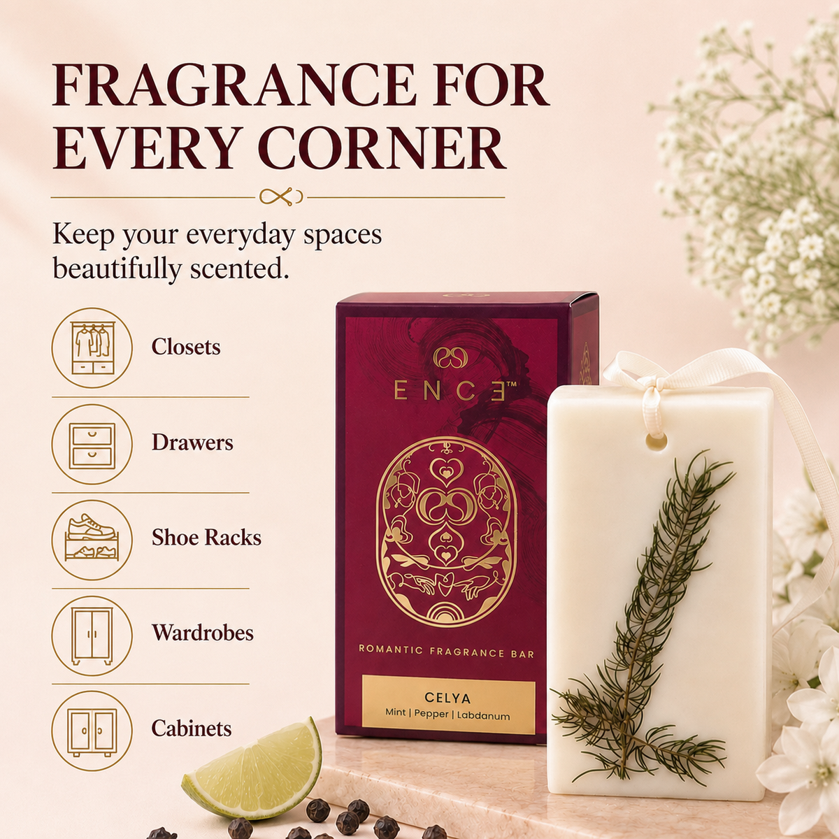 Celya  Mint & Pepper Closet Bar
