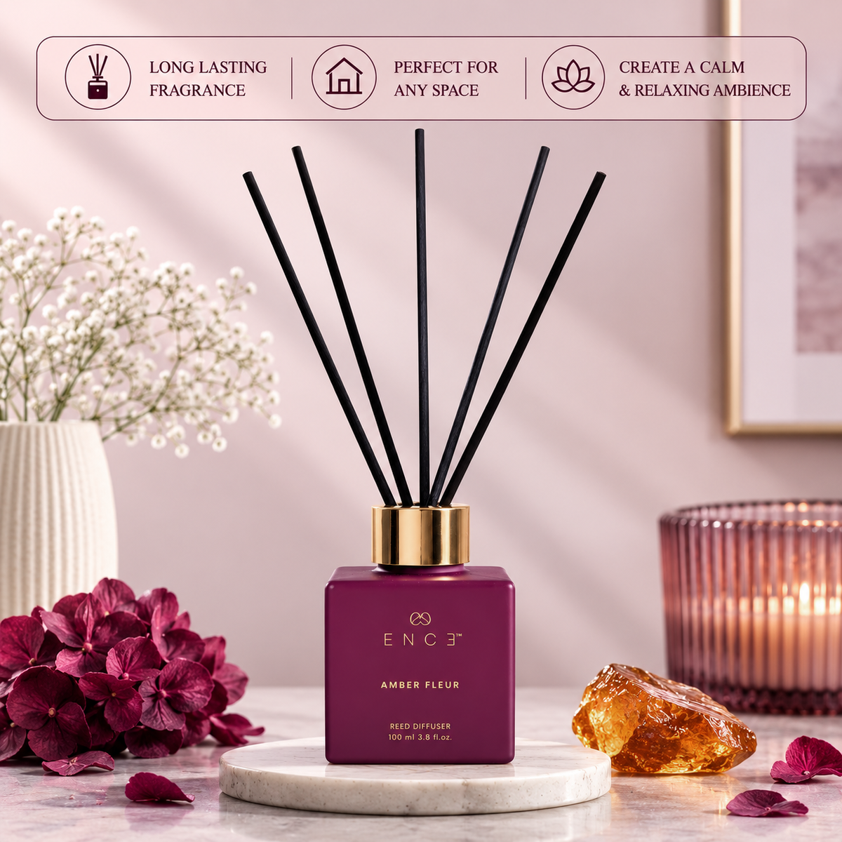 Amber Fleur  Rasberry & Muget Reed Diffuser