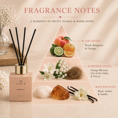 Golden Lily  Orange & Lily Of The Valley Reed Diffuser