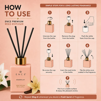 Golden Lily  Orange & Lily Of The Valley Reed Diffuser