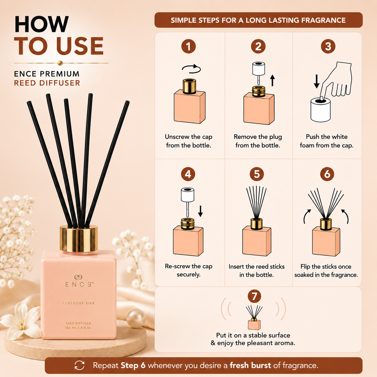 Tuberose Silk  Plum & Tubercose Reed Diffuser
