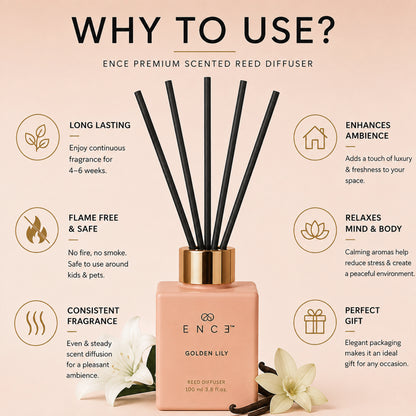 Golden Lily  Orange & Lily Of The Valley Reed Diffuser