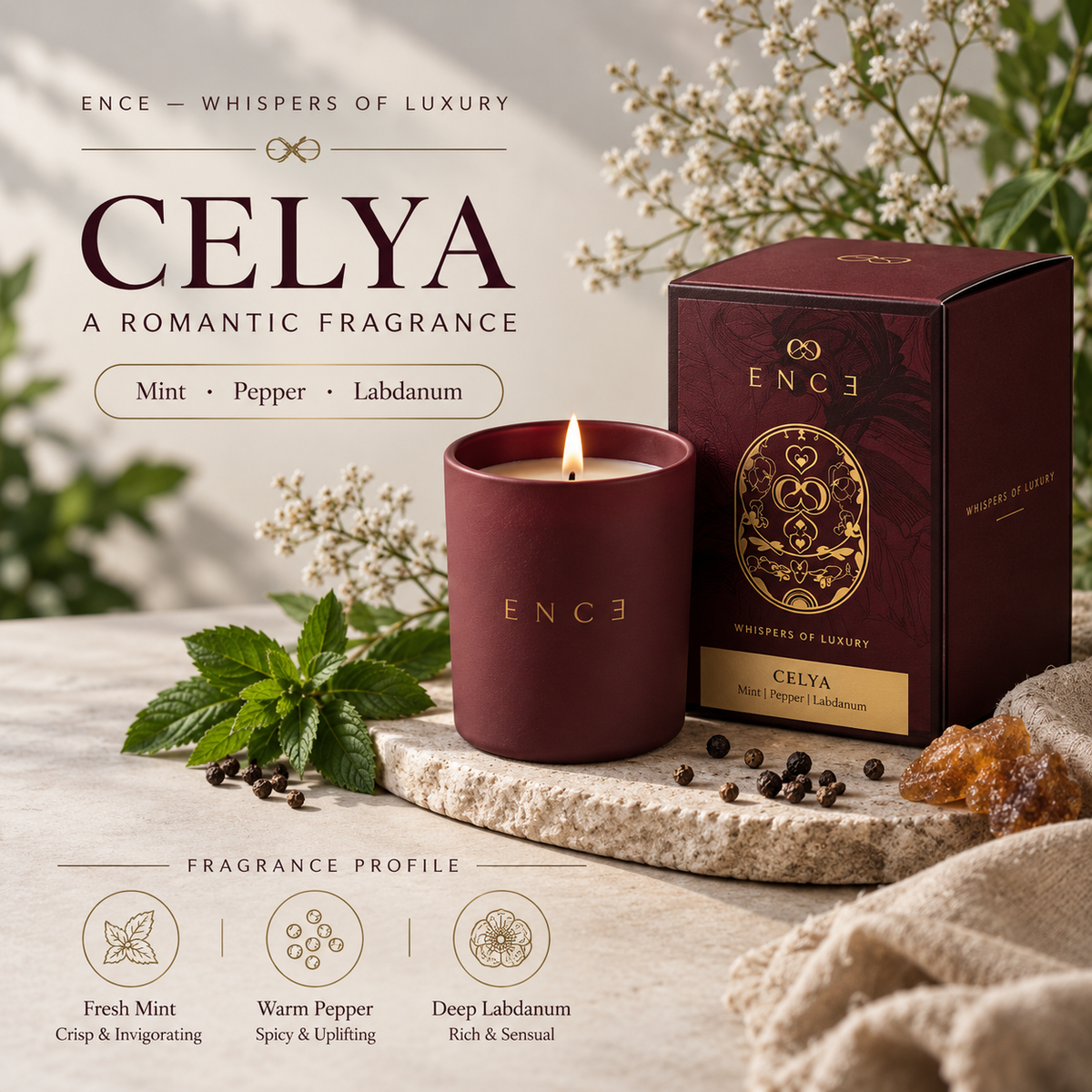Celya  Mint & Pepper Luxury Soy Candle