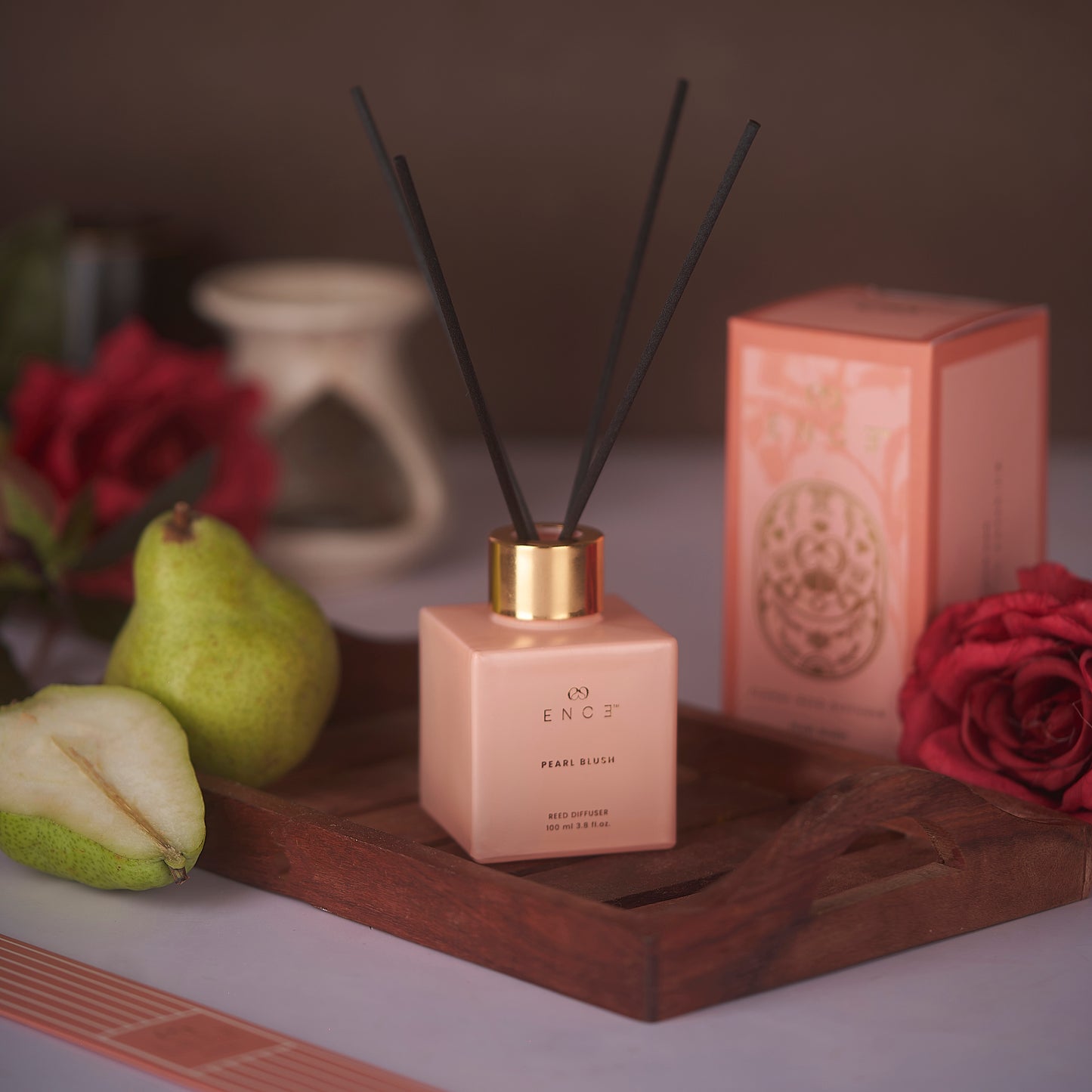 ENCE Pearl Blush  Pear & Indian Damask Rose Reed Diffuser (100ml / 90 Days)