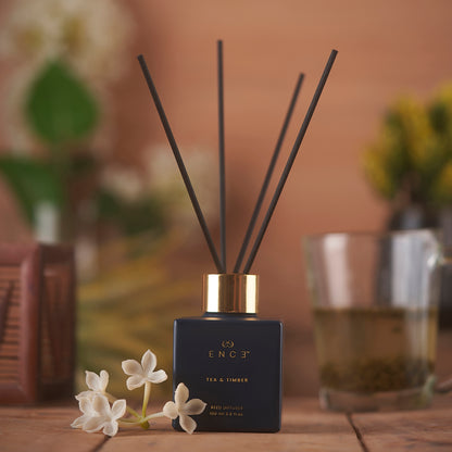 ENCE Tea & Timber  -  Japanese Green Tea & Arabian Jasmine Reed Diffuser (100ml / 90 Days)