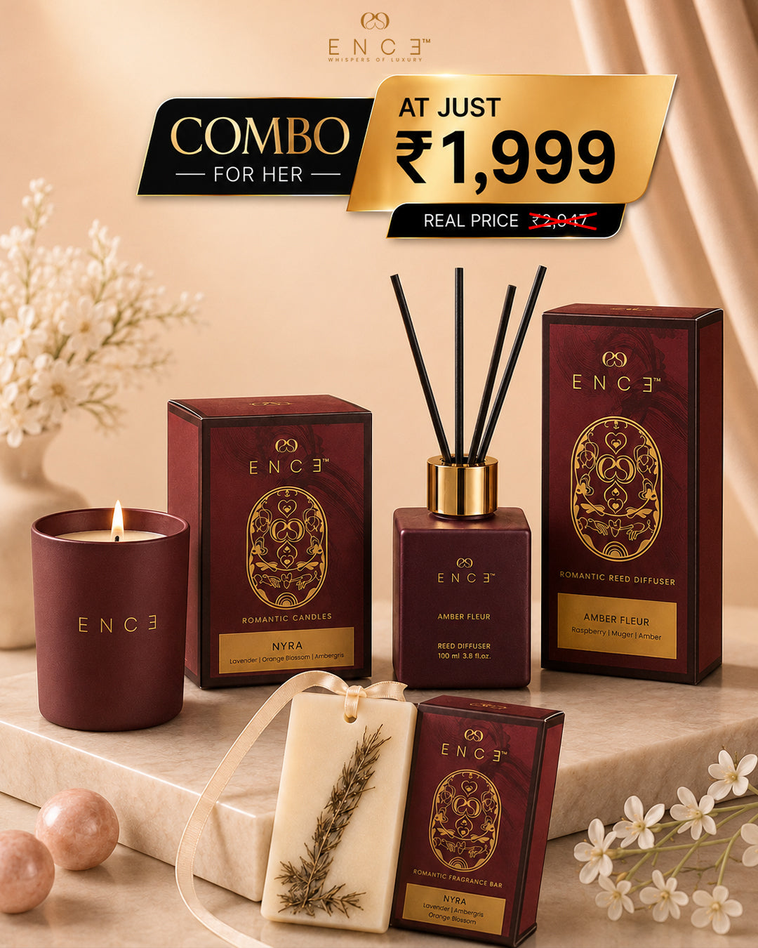 ENCE Romantic Home Fragrance Combo