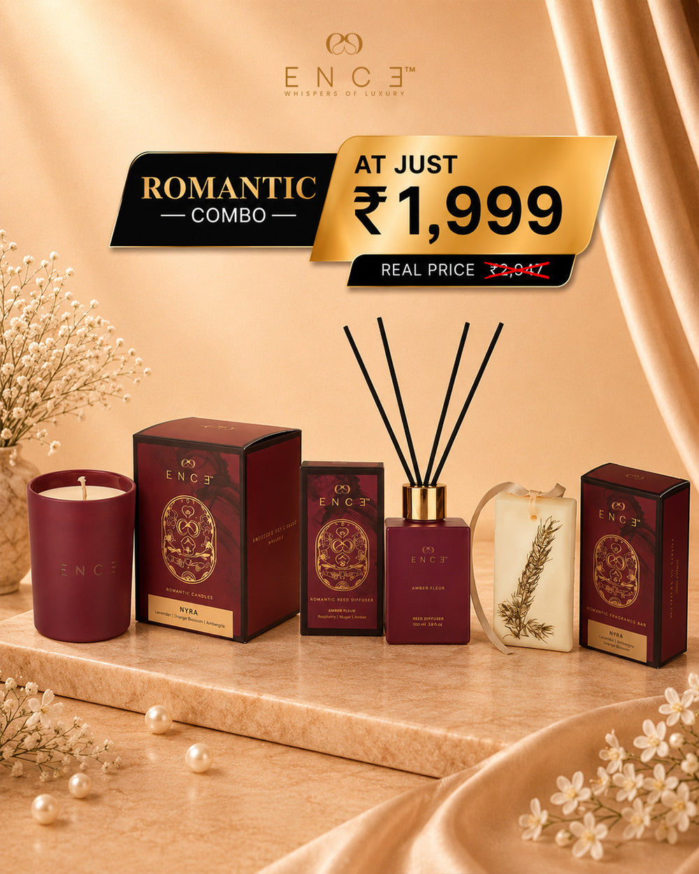 ENCE Romantic Home Fragrance Combo