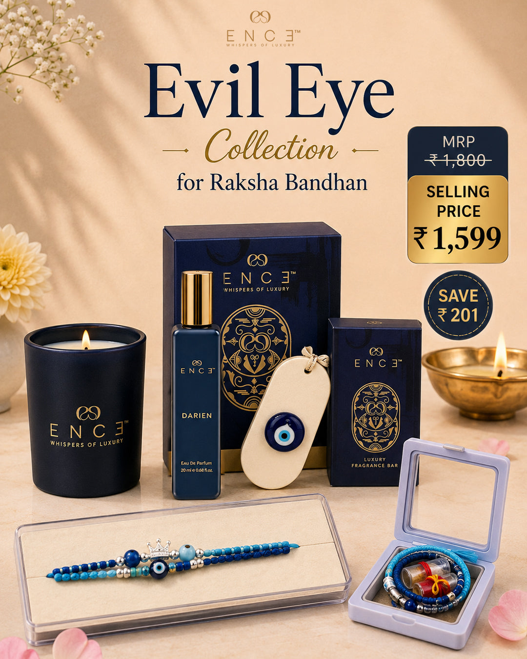 ENCE Evil Eye Rakhi Combo for Brother