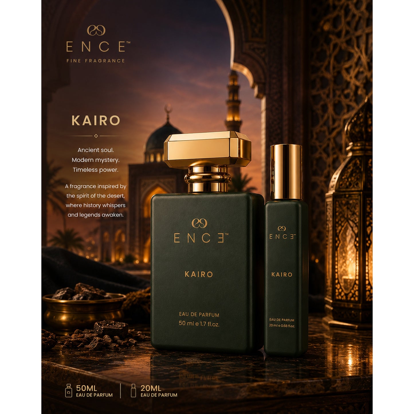 ENCE Kairo  Bergamot & Cardamom Eau de Parfum (50ml / 20ml)