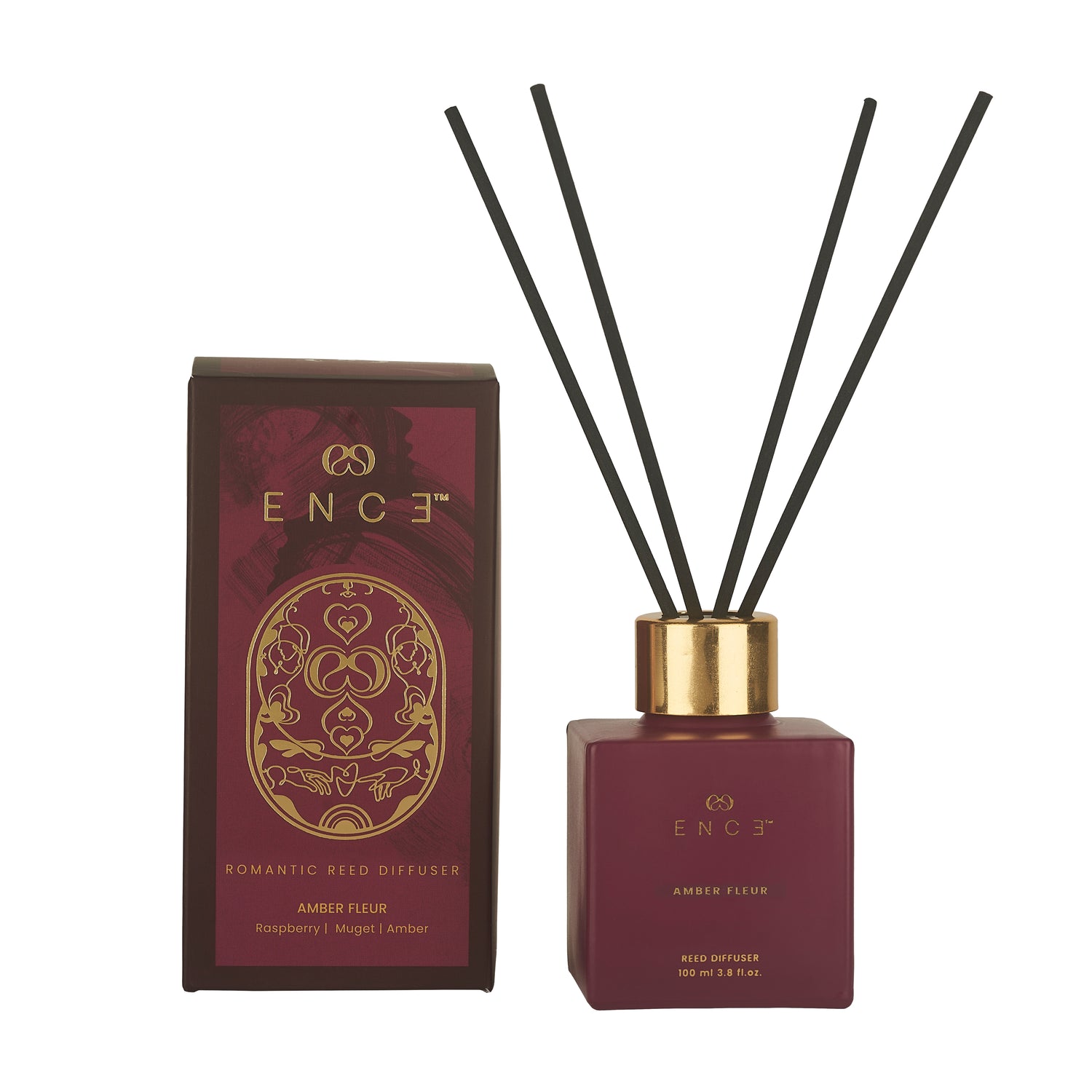 Ence diffuser with packaging on a white background