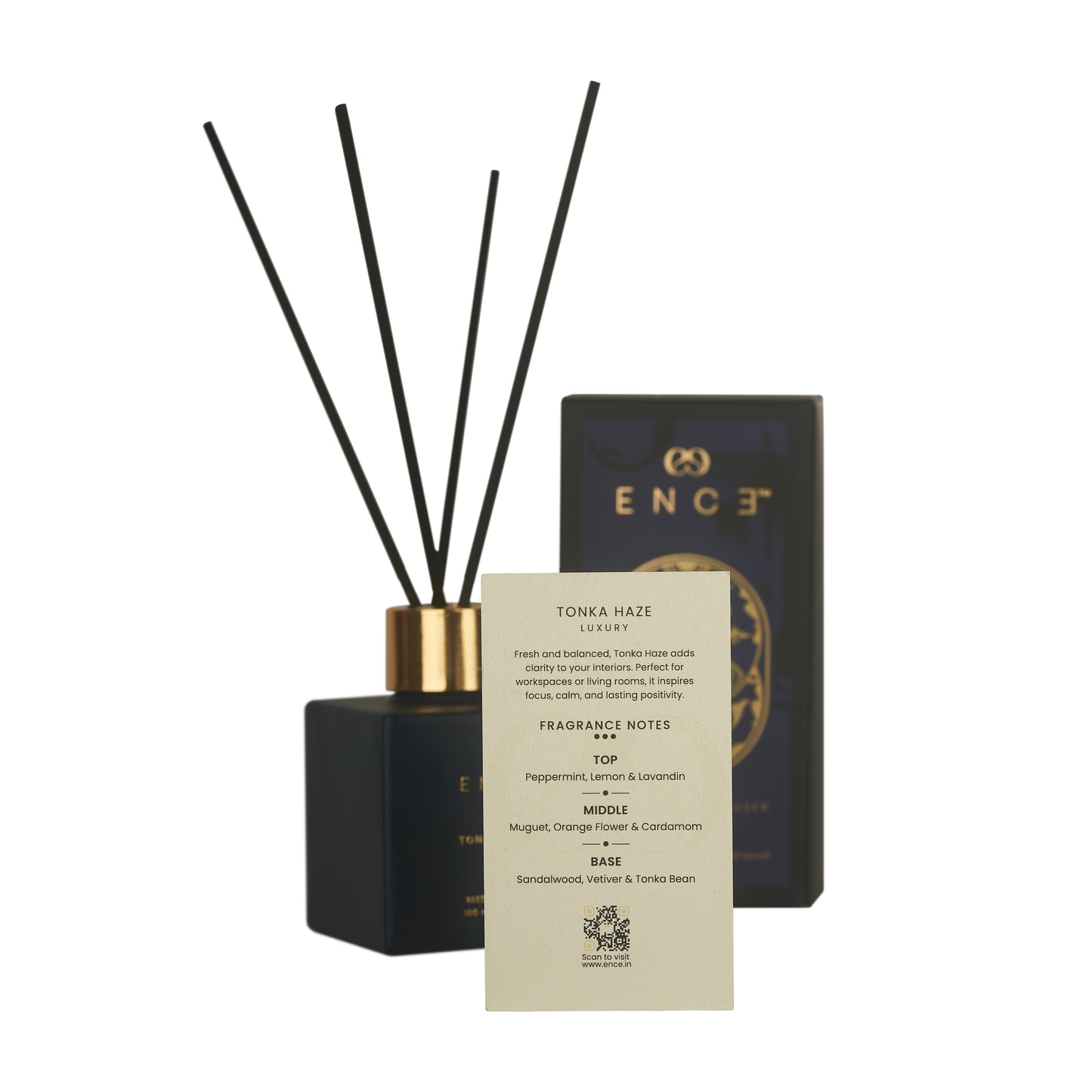 ENCE Tonka Haze  Lavadin & Cardamom Reed Diffuser (100ml / 90 Days)