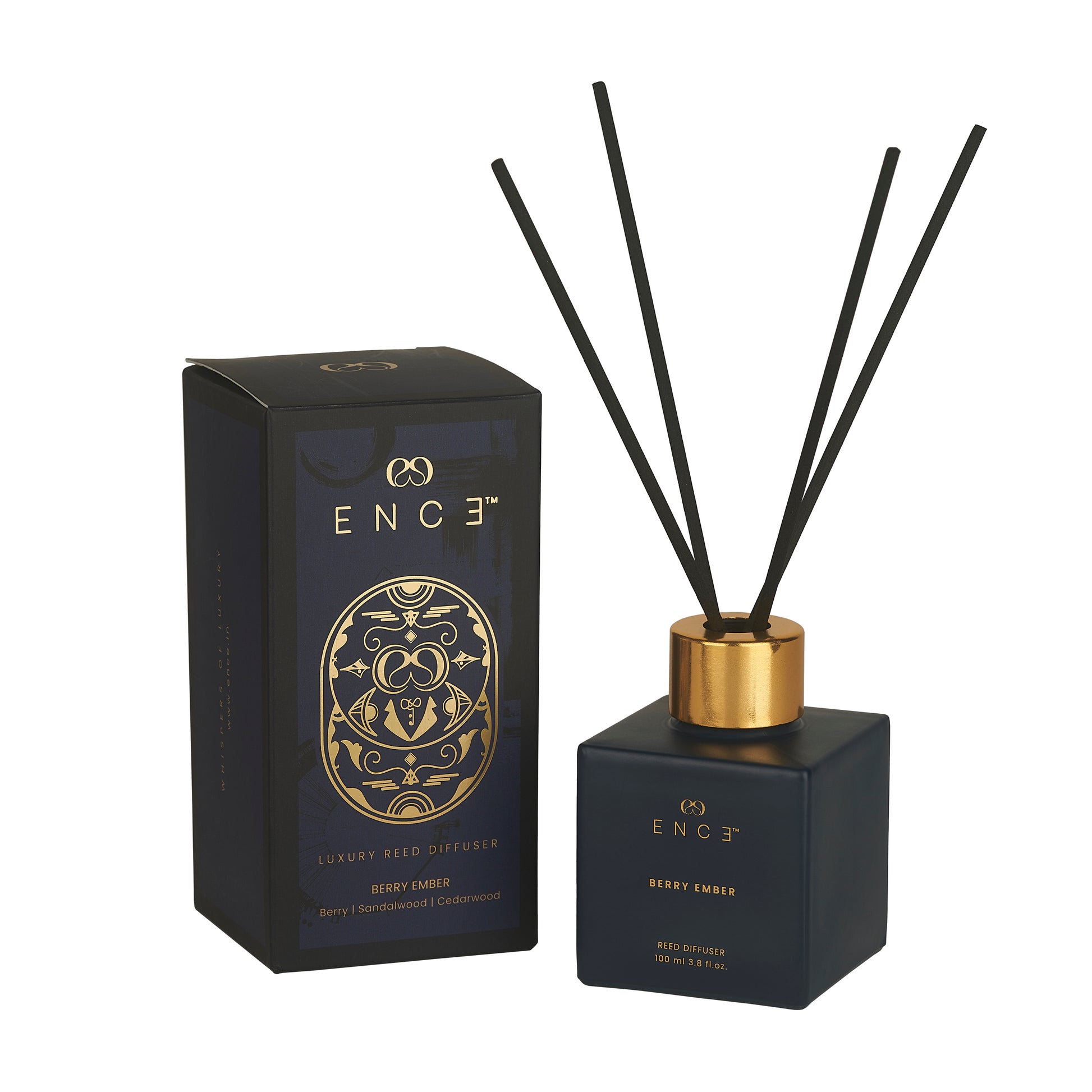 Ence diffuser with packaging on a white background