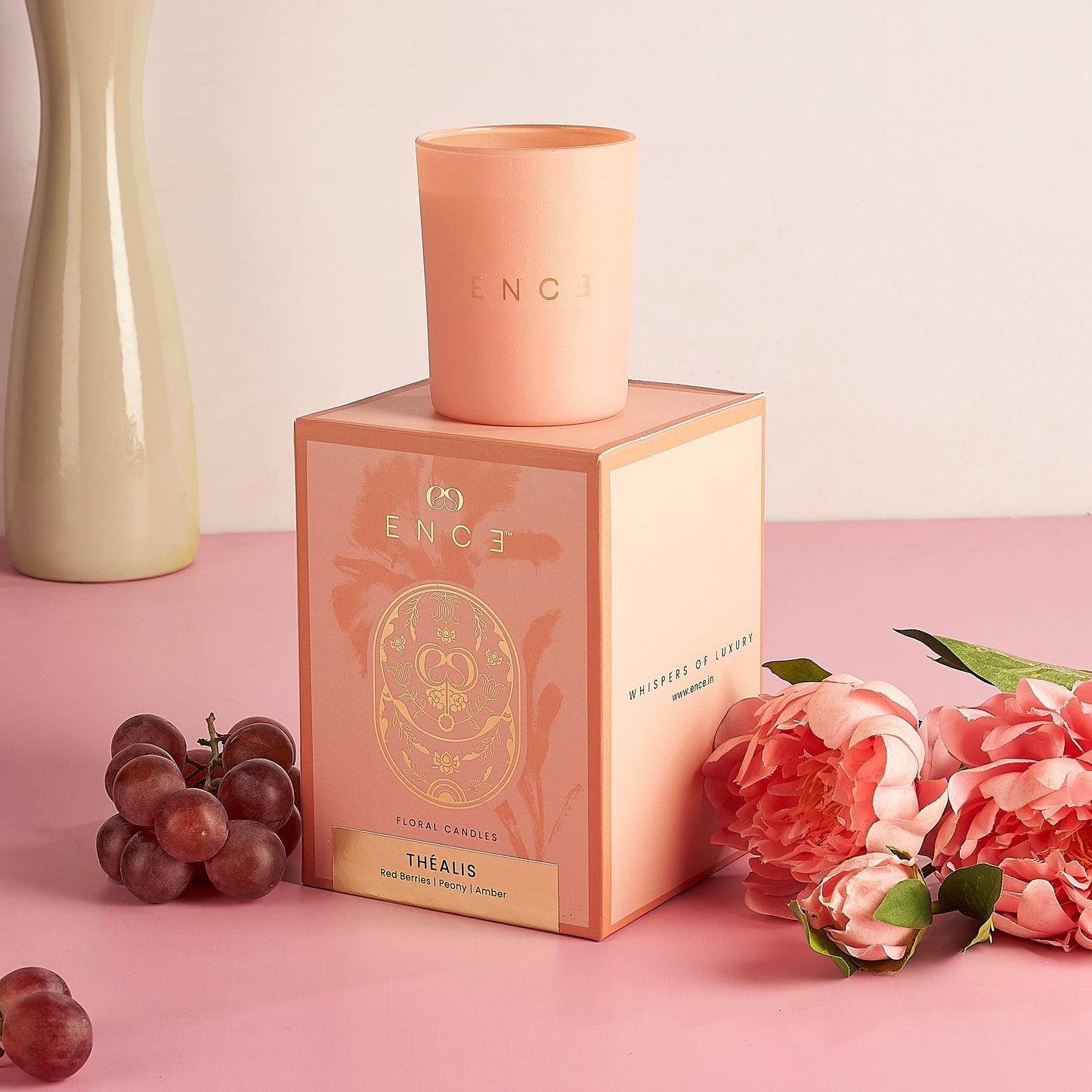 ENCE Thelais  Red Berries & Peony Luxury Soy Candle (200g / 50 Hrs)
