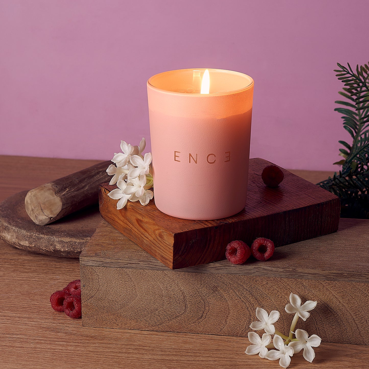 ENCE Mira  Rasberry & Arabian Jasmine Luxury Soy Candle (200g / 50 Hrs)