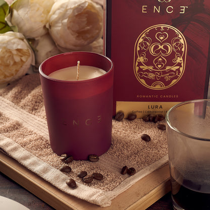 ENCE Lura  Coffee & Atlas Cedarwood Luxury Soy Candle (200g / 50 Hrs)