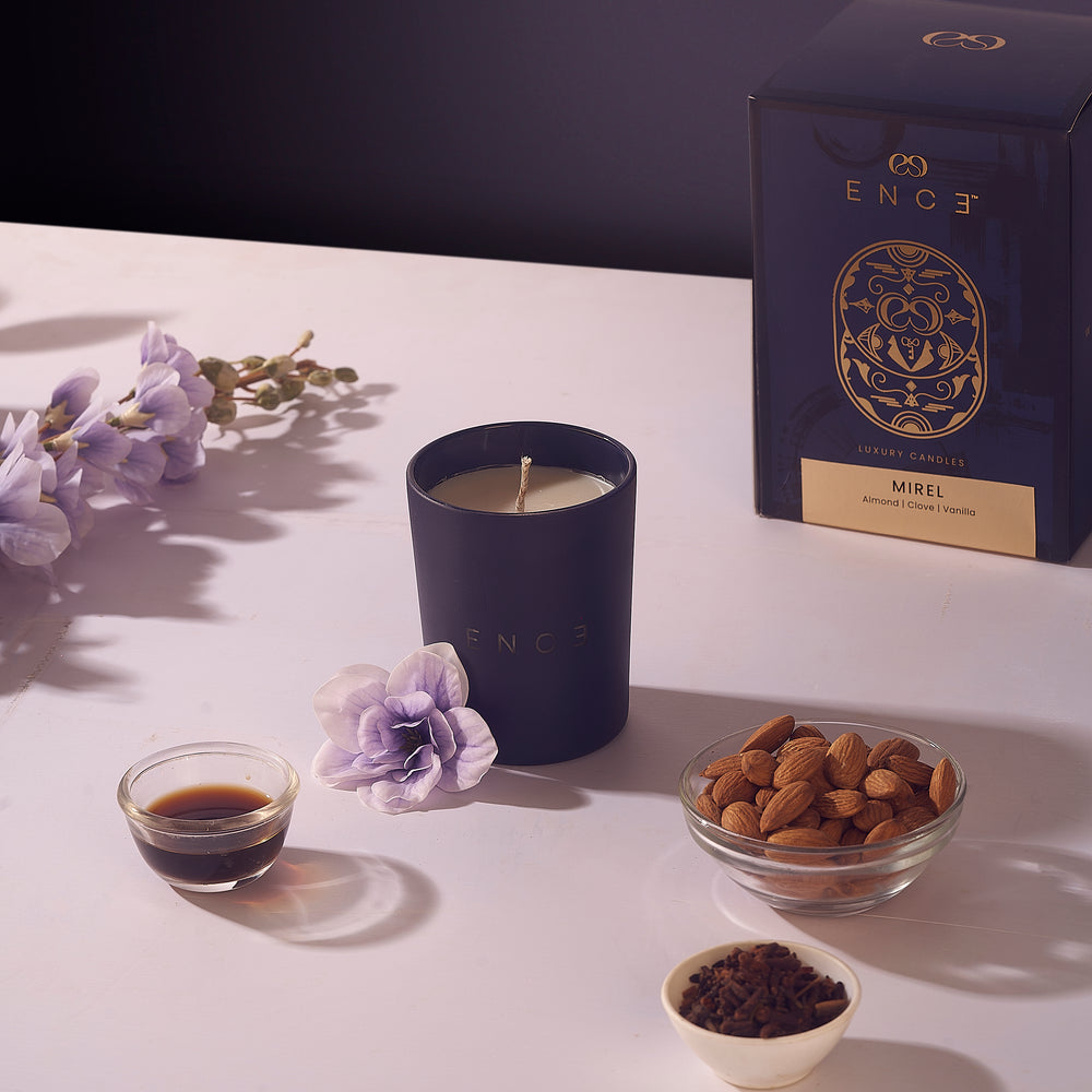 ENCE Mirel  Almond & Clove Luxury Soy Candle (200g / 50 Hrs)