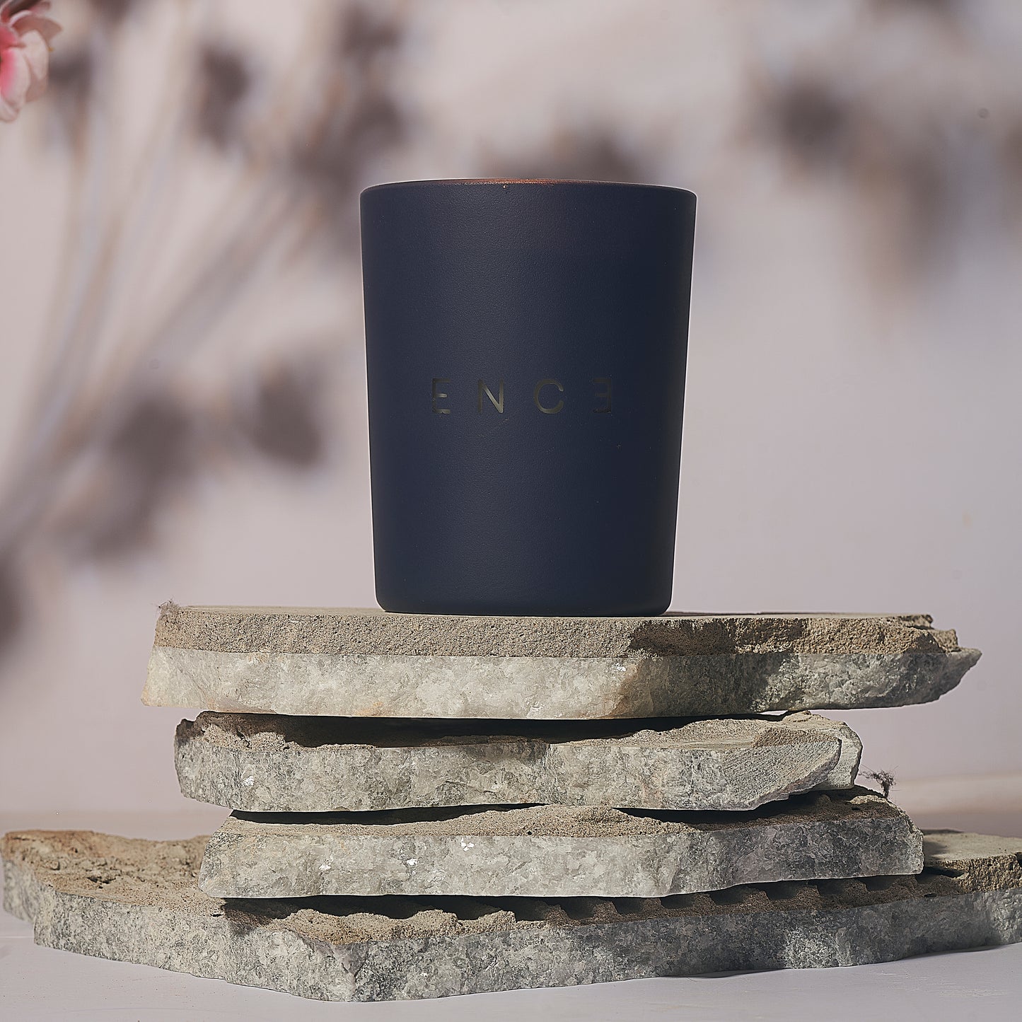 ENCE Thara  Basil & Lily Luxury Soy Candle (200g / 50 Hrs)