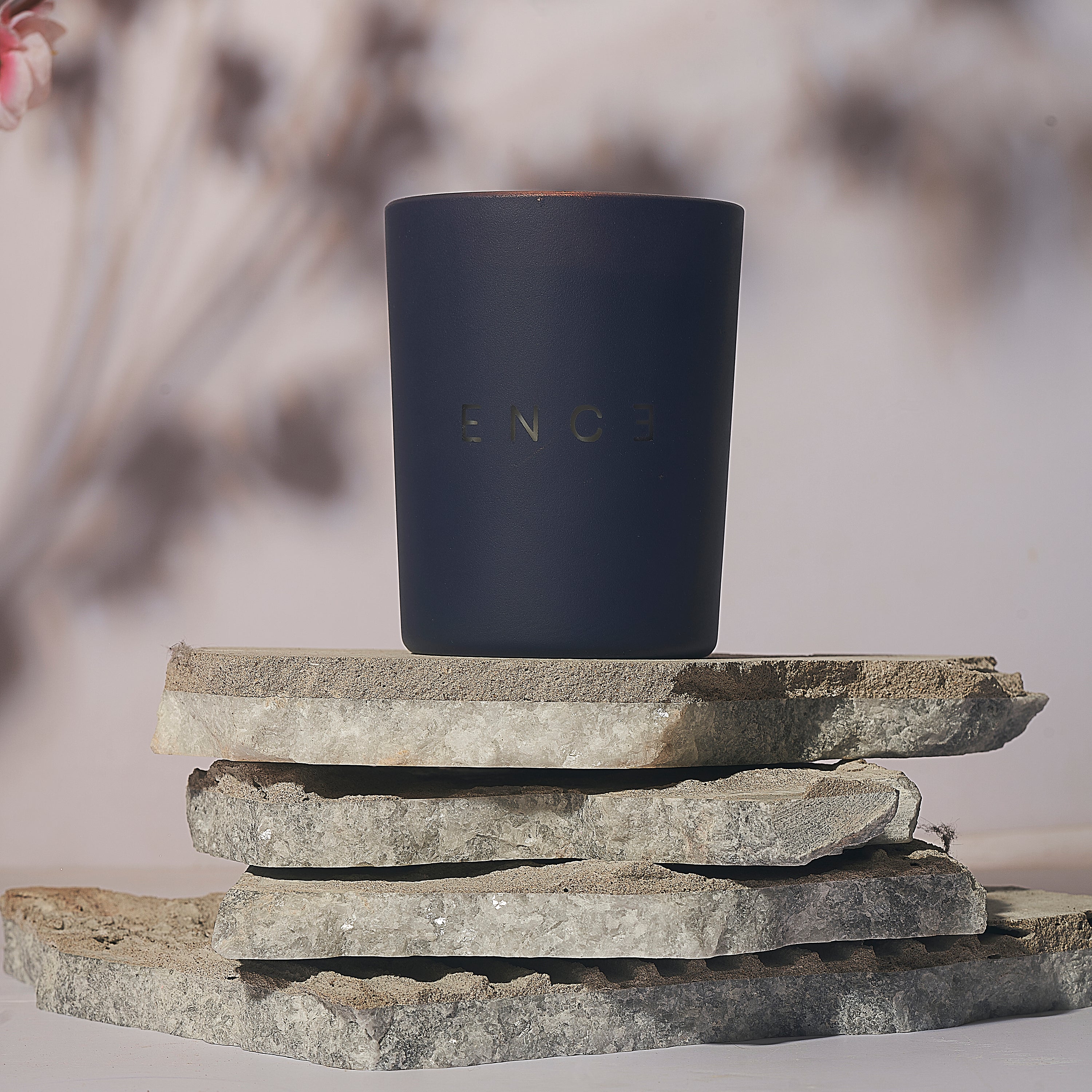 ENCE Thara  Basil & Lily Luxury Soy Candle (200g / 50 Hrs)