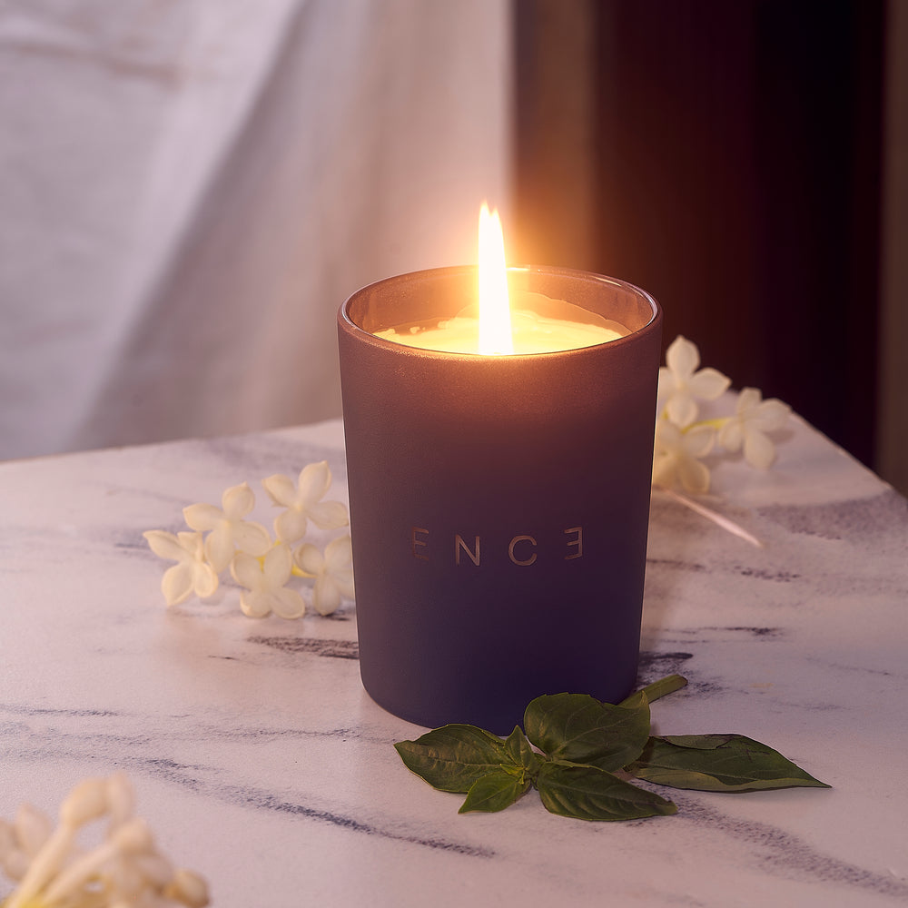 ENCE Noor  Japanese Green Tea & Lavender Luxury Soy Candle (200g / 50 Hrs)