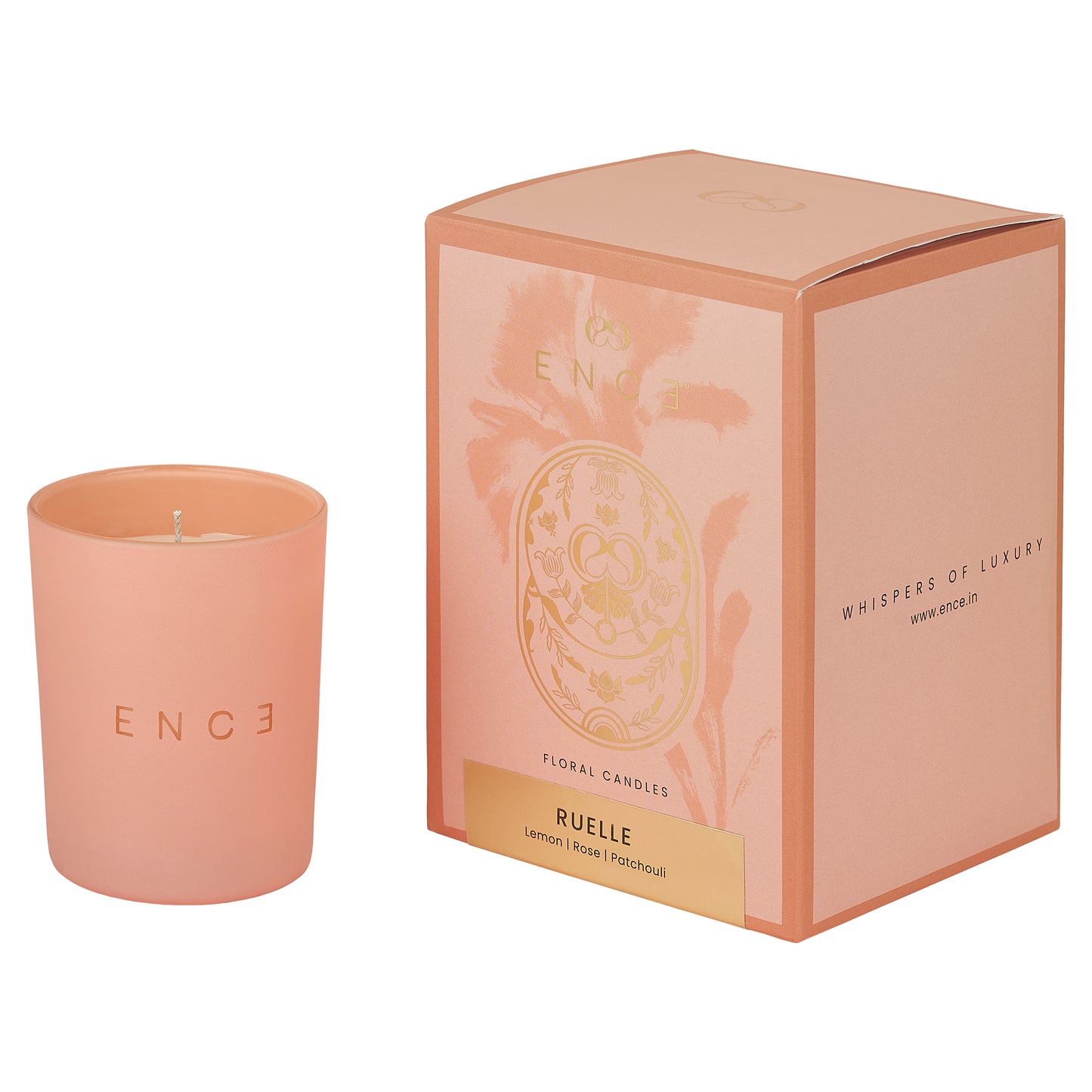 ENCE Ruelle  Lemon & Indian Damask Rose Luxury Soy Candle (200g / 50 Hrs)