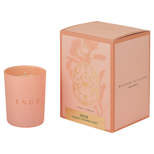 ENCE Veya  Grapefruit & Strawberry Luxury Soy Candle (200g / 50 Hrs)