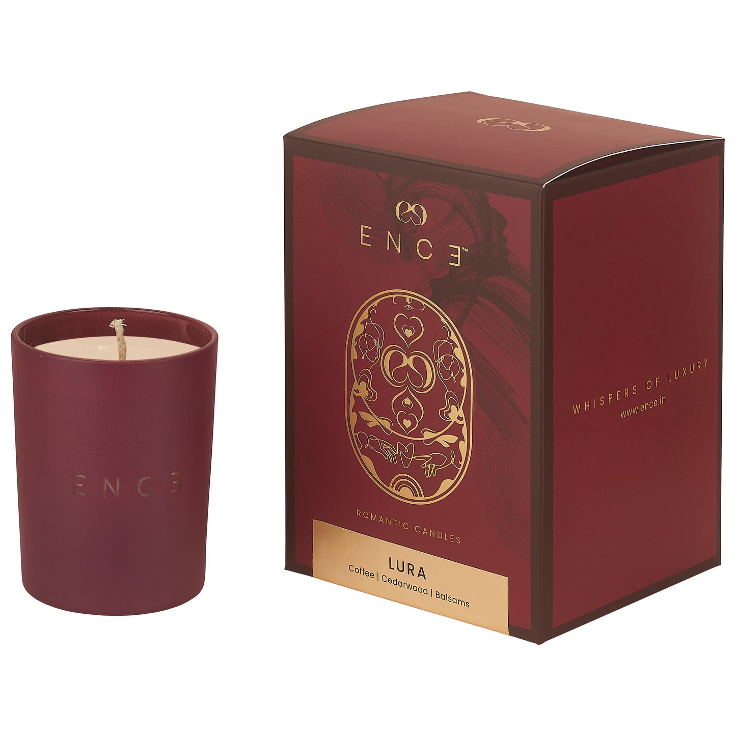 ENCE Lura  Coffee & Atlas Cedarwood Luxury Soy Candle (200g / 50 Hrs)