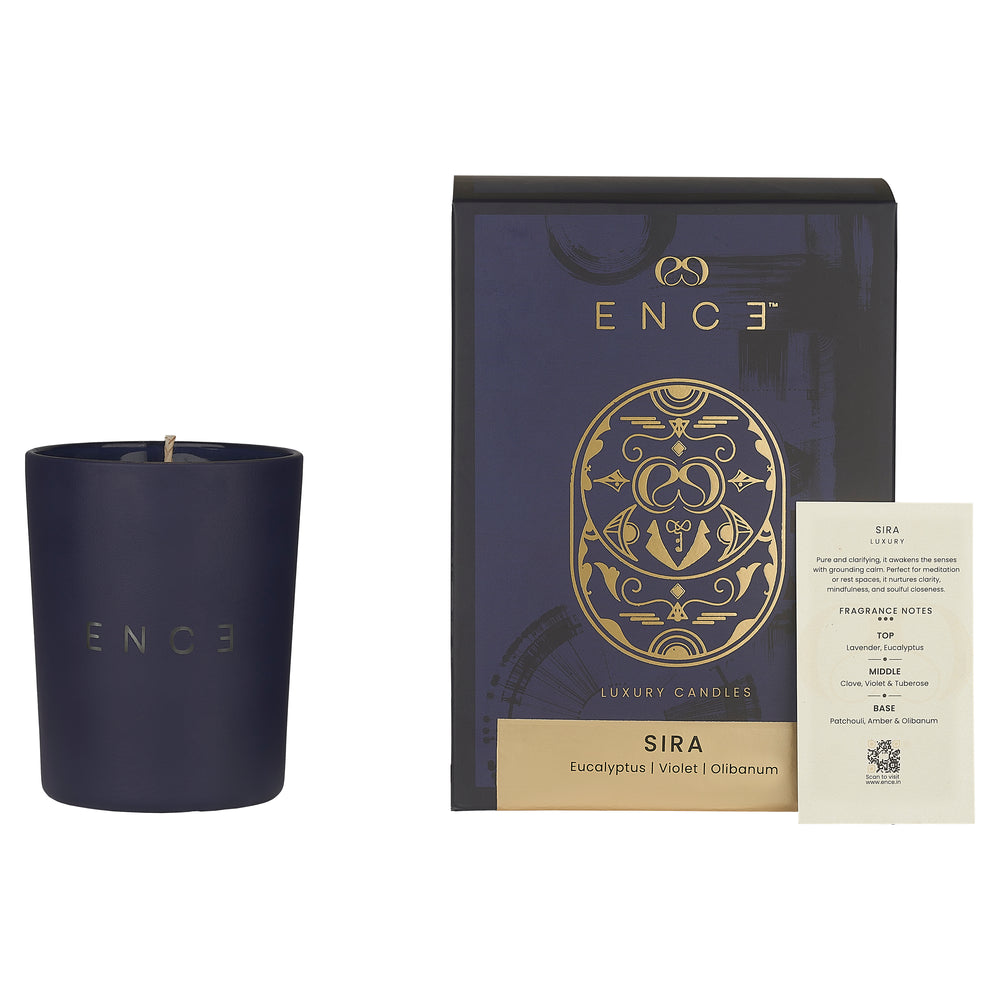 ENCE Sira Eucalyptus & Violet Luxury Soy Candle (200g / 50 Hrs) – product photo 2 of 6