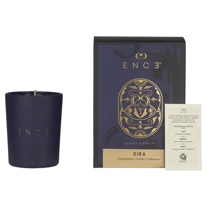 ENCE Sira  Eucalyptus & Violet Luxury Soy Candle (200g / 50 Hrs)