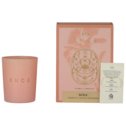 ENCE Mira  Rasberry & Arabian Jasmine Luxury Soy Candle (200g / 50 Hrs)