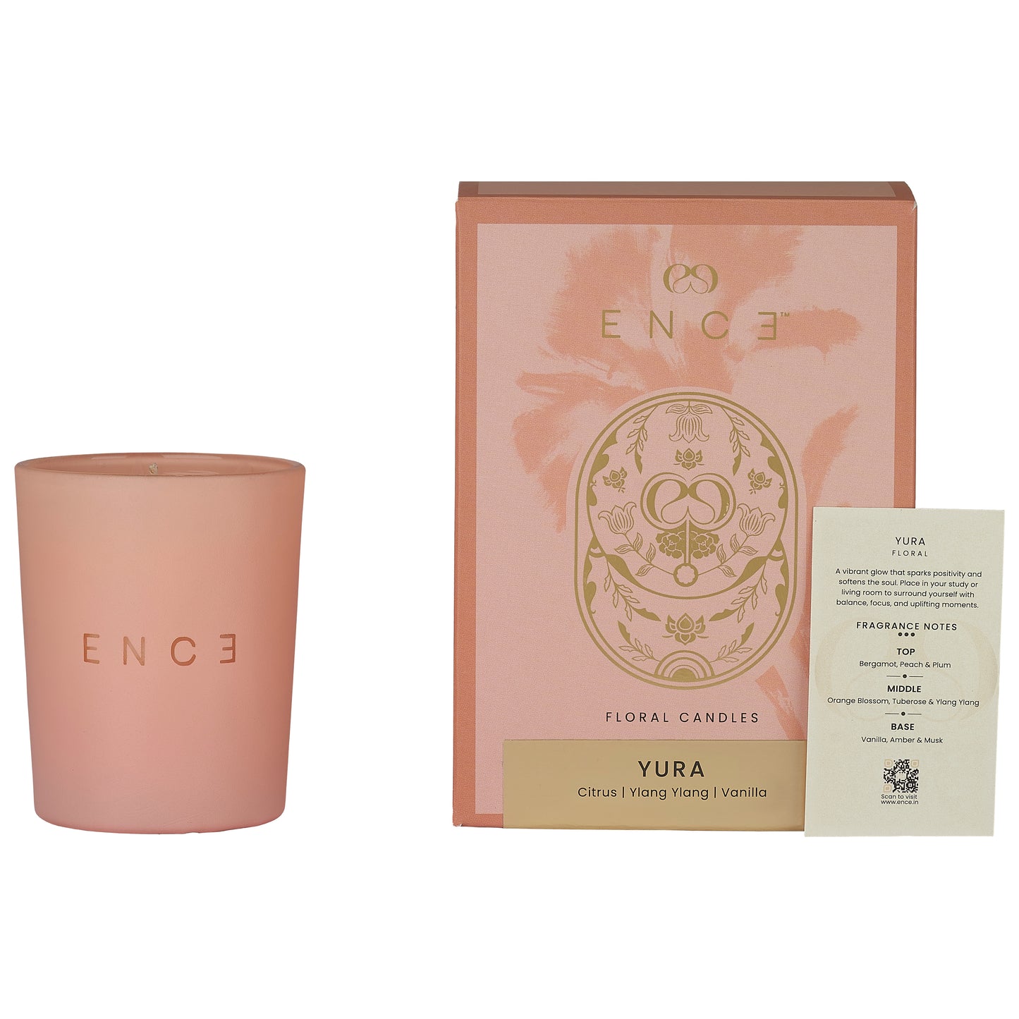 ENCE Yura  Citrus & Ylang-Ylang de Comores Luxury Soy Candle (200g / 50 Hrs)