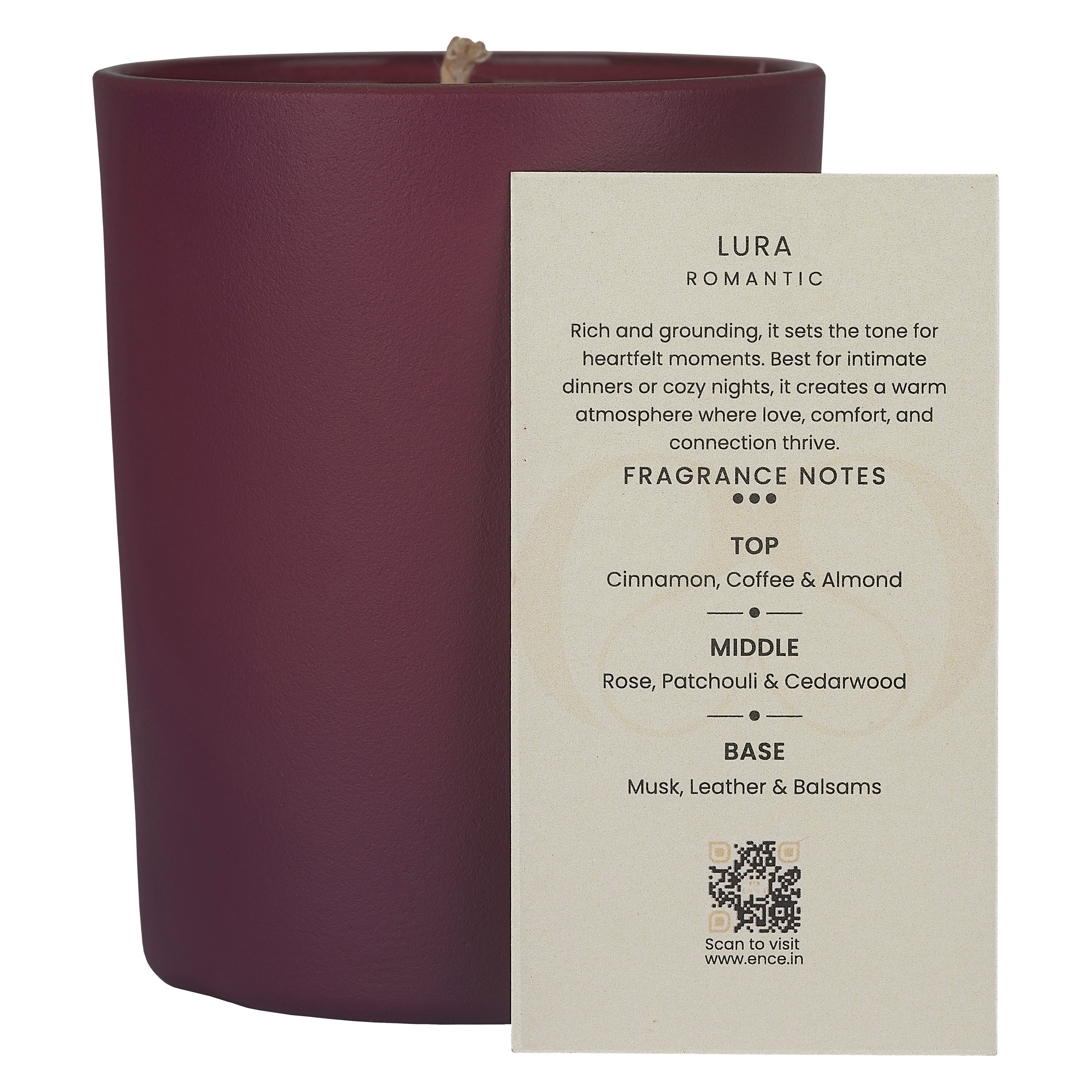 ENCE Lura  Coffee & Atlas Cedarwood Luxury Soy Candle (200g / 50 Hrs)
