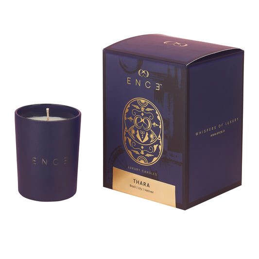 ENCE Thara  Basil & Lily Luxury Soy Candle (200g / 50 Hrs)