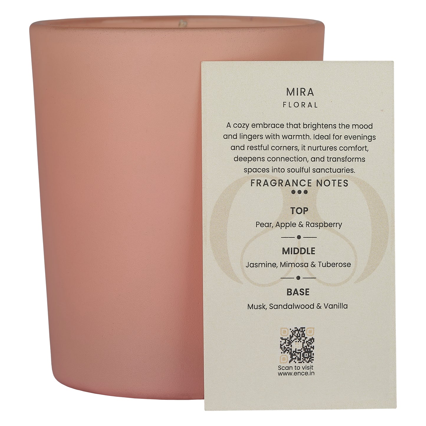ENCE Mira  Rasberry & Arabian Jasmine Luxury Soy Candle (200g / 50 Hrs)