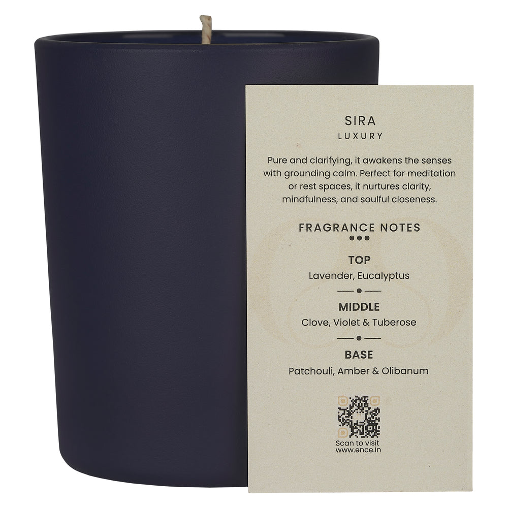 ENCE Sira  Eucalyptus & Violet Luxury Soy Candle (200g / 50 Hrs)