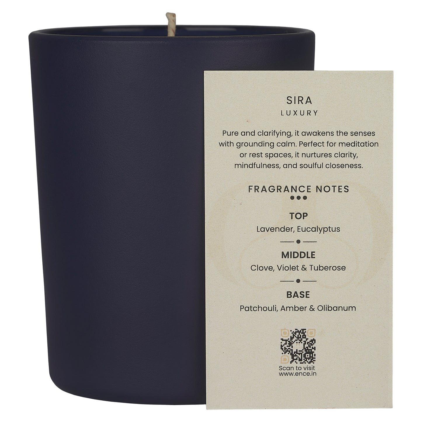 ENCE Sira  Eucalyptus & Violet Luxury Soy Candle (200g / 50 Hrs)