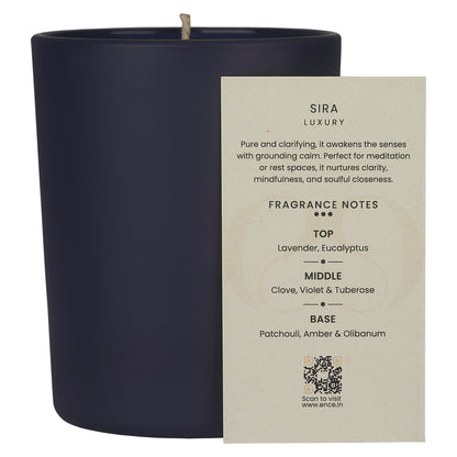 ENCE Sira  Eucalyptus & Violet Luxury Soy Candle (200g / 50 Hrs)