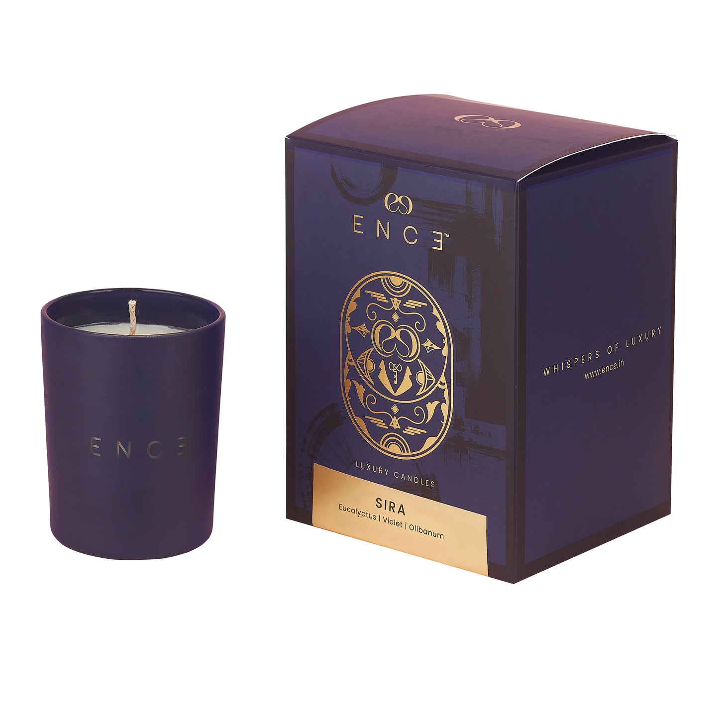 ENCE Sira  Eucalyptus & Violet Luxury Soy Candle (200g / 50 Hrs)