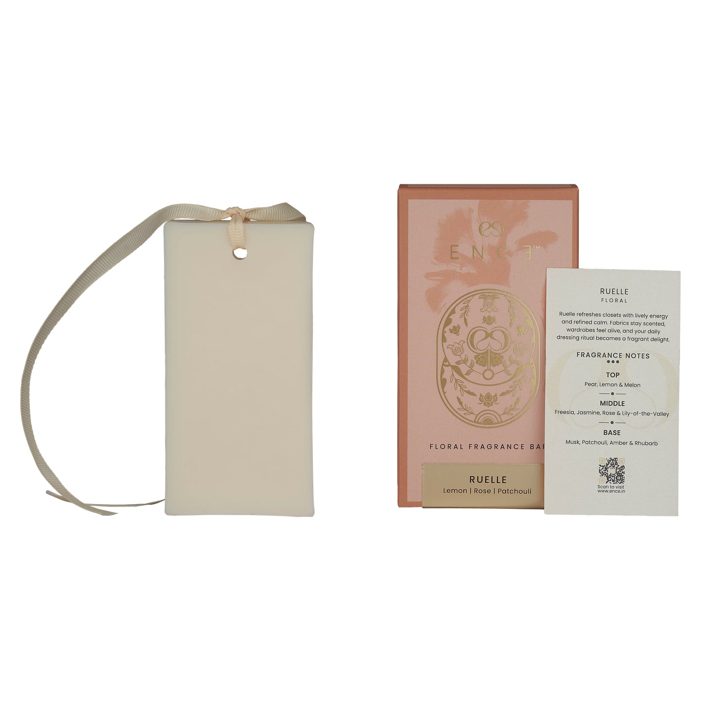 ENCE Ruelle  Lemon & Indian Damask Rose Closet Candle (80g / 45+ Days)