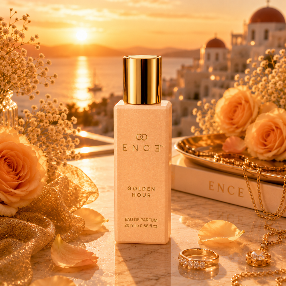 ENCE Golden Hour Lemon & Provencal Lavender Eau de Parfum (50ml / 20ml) – styled mood composition shot