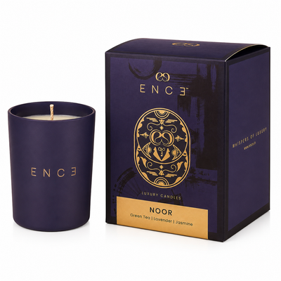 ENCE Noor  Japanese Green Tea & Lavender Luxury Soy Candle (200g / 50 Hrs)