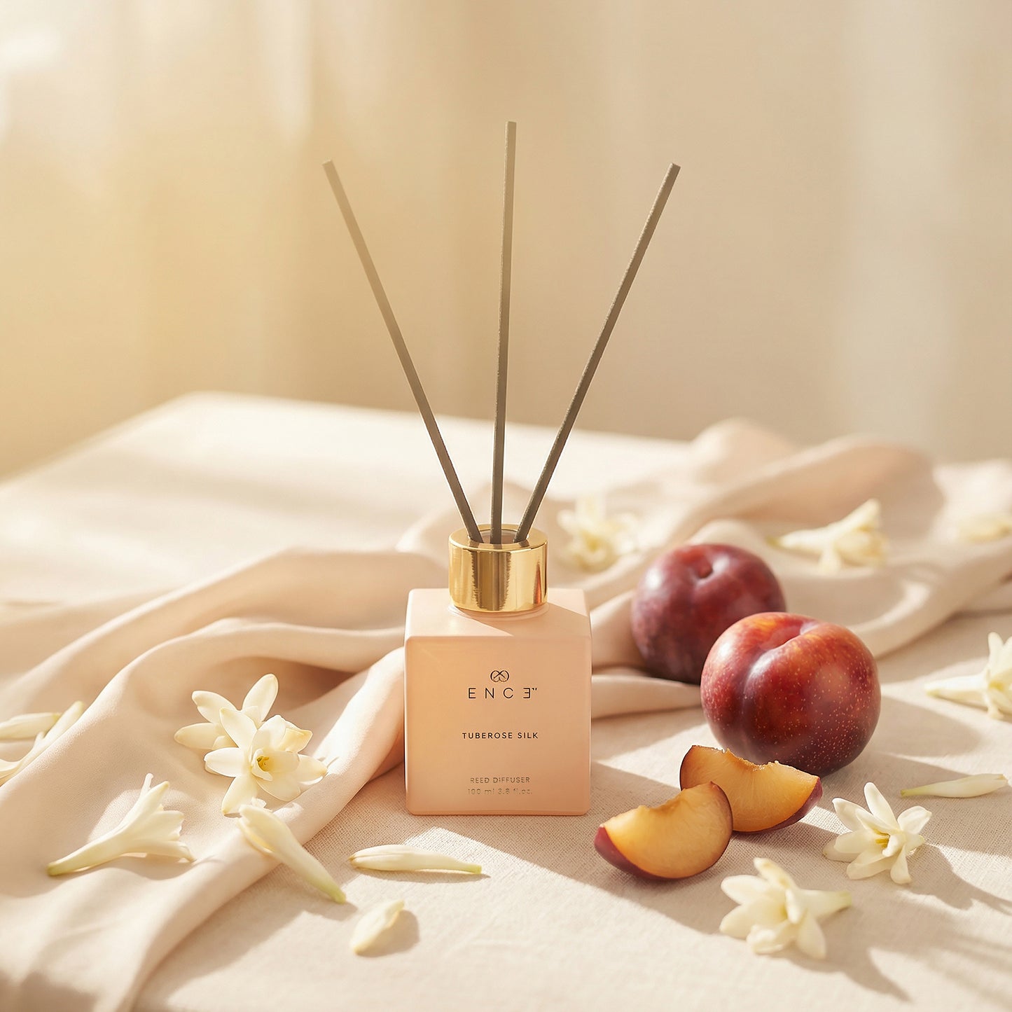 ENCE Tuberose Silk  Plum & Tubercose Reed Diffuser (100ml / 90 Days)