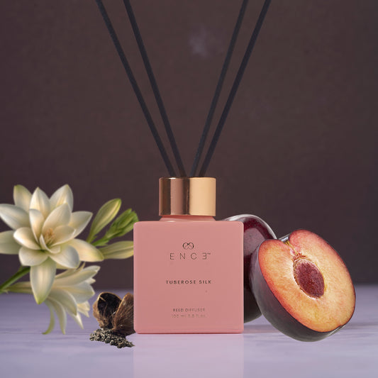 ENCE Tuberose Silk  Plum & Tubercose Reed Diffuser (100ml / 90 Days)