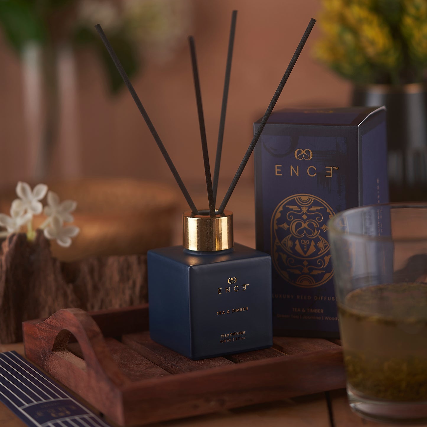 ENCE Tea & Timber  -  Japanese Green Tea & Arabian Jasmine Reed Diffuser (100ml / 90 Days)